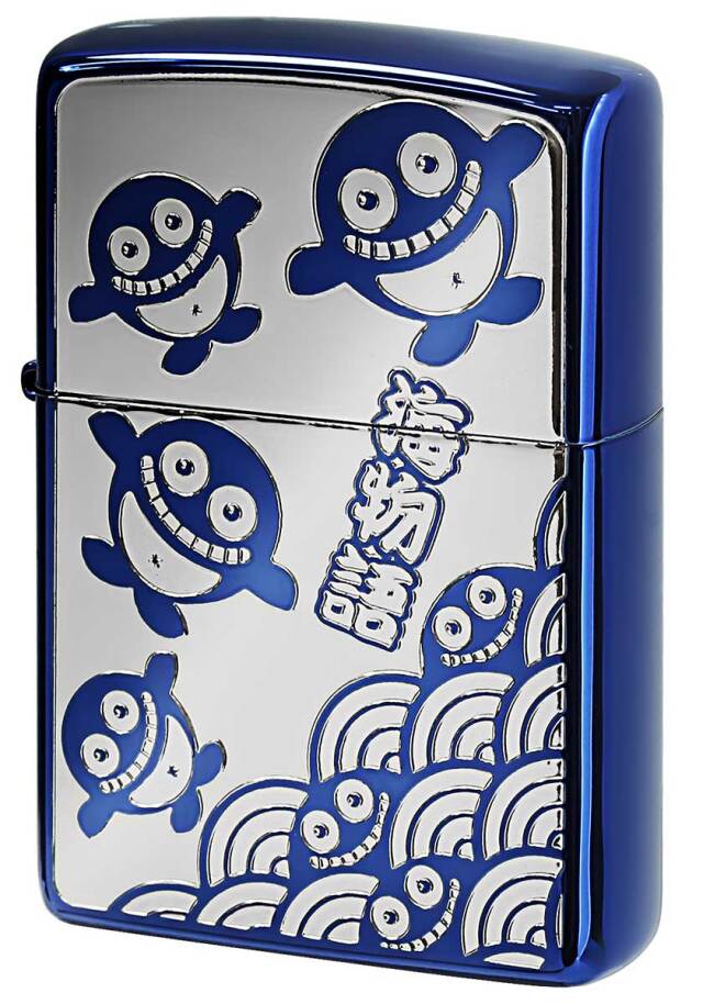 Zippo ジッポー 海物語 Sea Story クジラッキー ブルー シルバー B柄