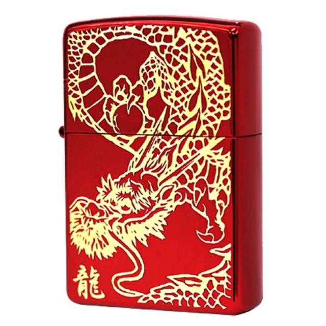 Zippo ジッポー ドラゴン 龍 レッド RED DRAGON Ion Red Gold Plate