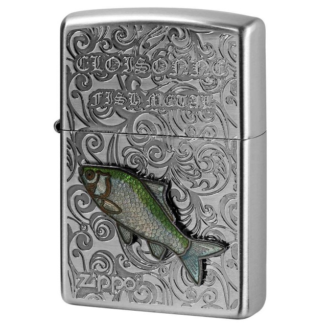 Zippo ジッポー ブラウントラウト ヴィンテージ 七宝メタル 淡水魚