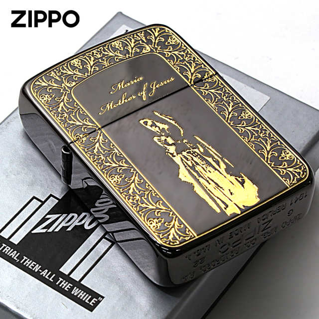 Zippo ジッポー 1941レプリカ マリア 聖母 ブラックニッケル 金サシ