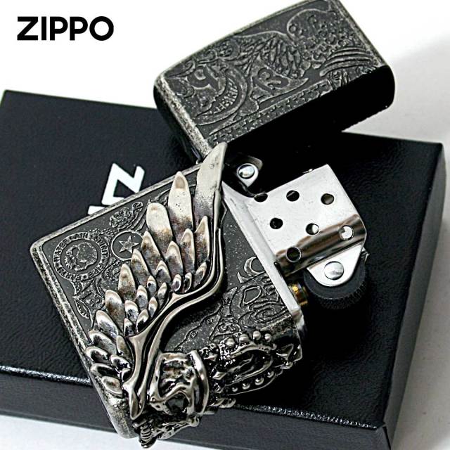 Zippo ジッポー スカル ドクロ 骸骨 羽 ウイング フォーチュンヘッド