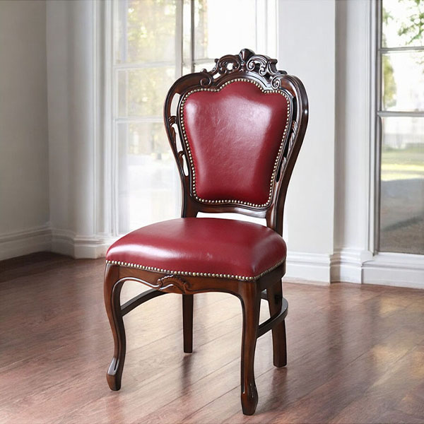 マリナカッシーリ 猫脚 ダイニングチェア (ワインボルドー 合皮）｜Y