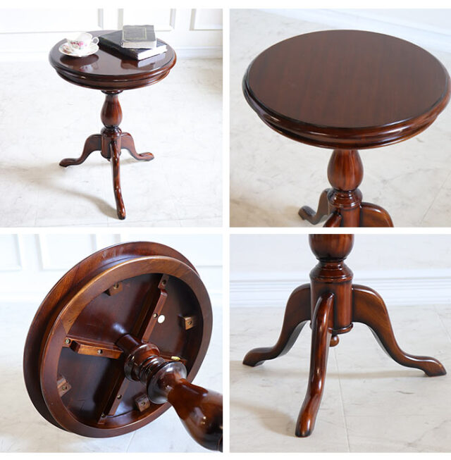 3脚コーヒーテーブル 幅50cm マホガニー材使用｜おしゃれインテリア