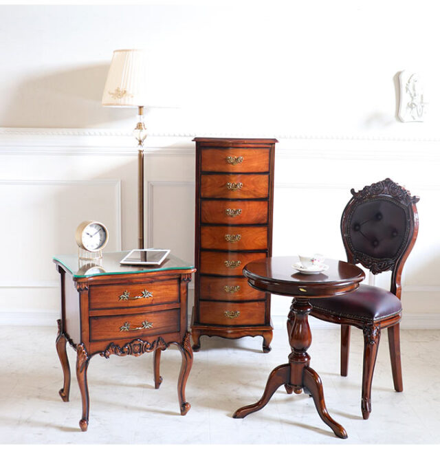 3脚コーヒーテーブル 幅50cm マホガニー材使用｜おしゃれインテリア