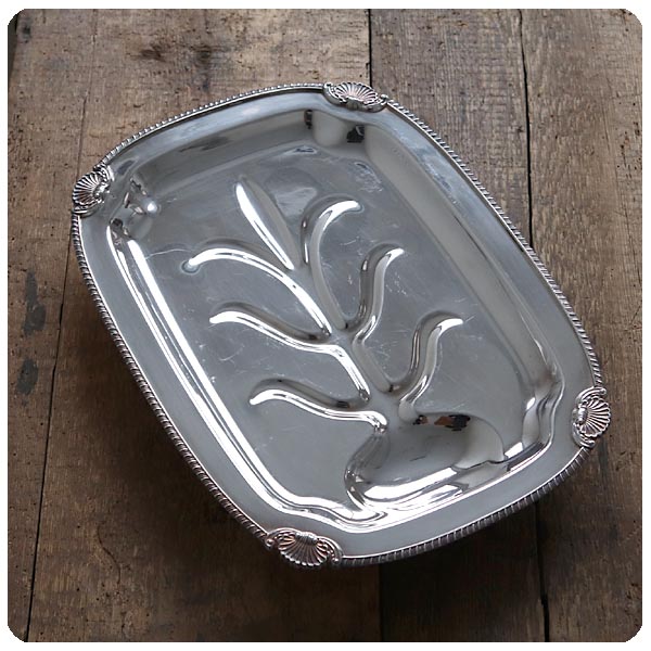 イギリス アンティーク シルバープレートトレイ/銀メッキ/トレー/盛皿