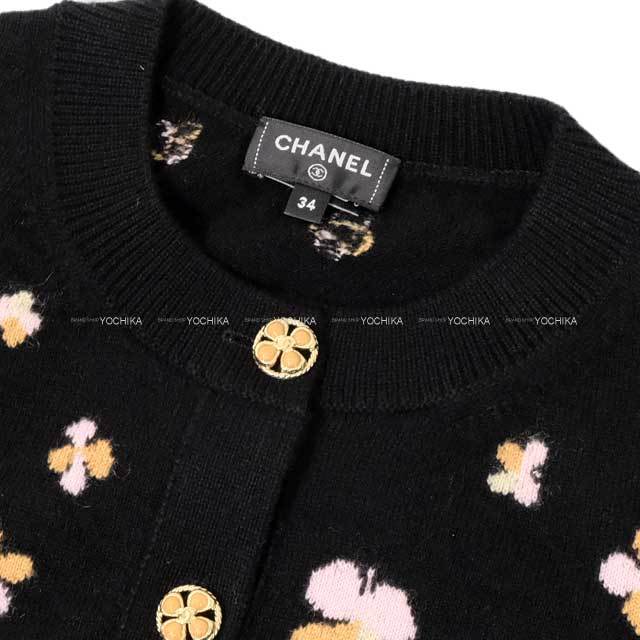 2024年 春夏 新作 CHANEL シャネル カーディガン 花柄 ココマーク 黒