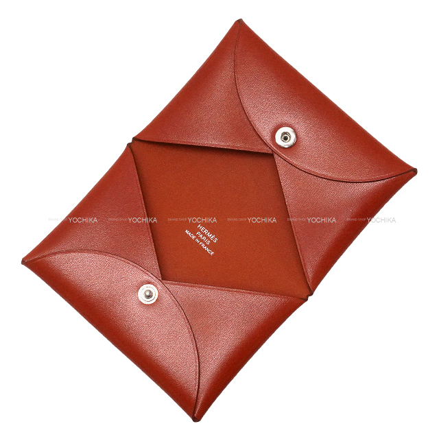 HERMES エルメス カードケース カルヴィ ブリック ボックスカーフ