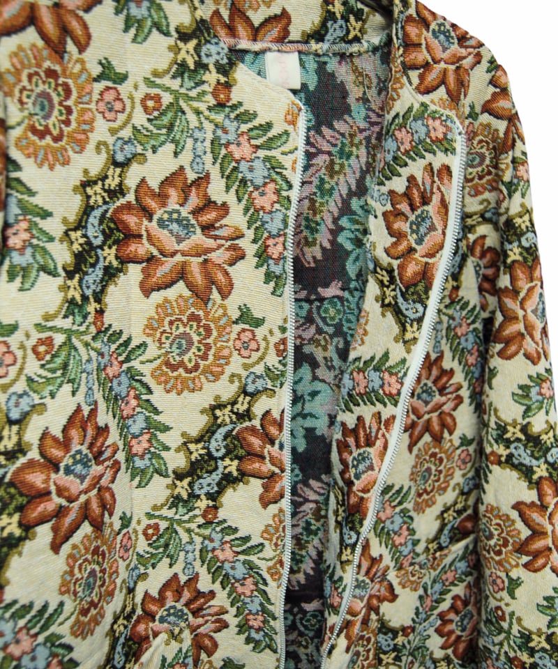 花柄ゴブラン織り ノーカラージャケット | SWIVEL SLUM DIVE