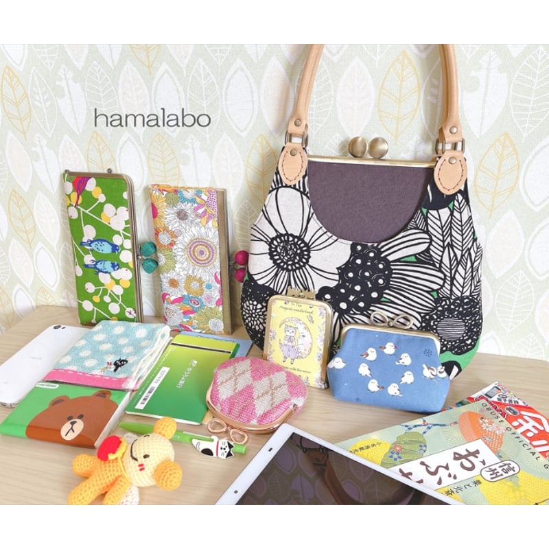 KT-2137-SET】着せ替え可能！スリム型がま口あおりバッグの型紙