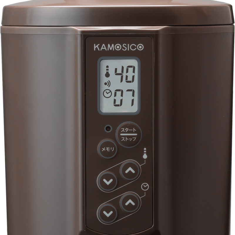 ヨーグルトメーカー】KAMOSICO ガラス容器2個付きセット（ブラウン