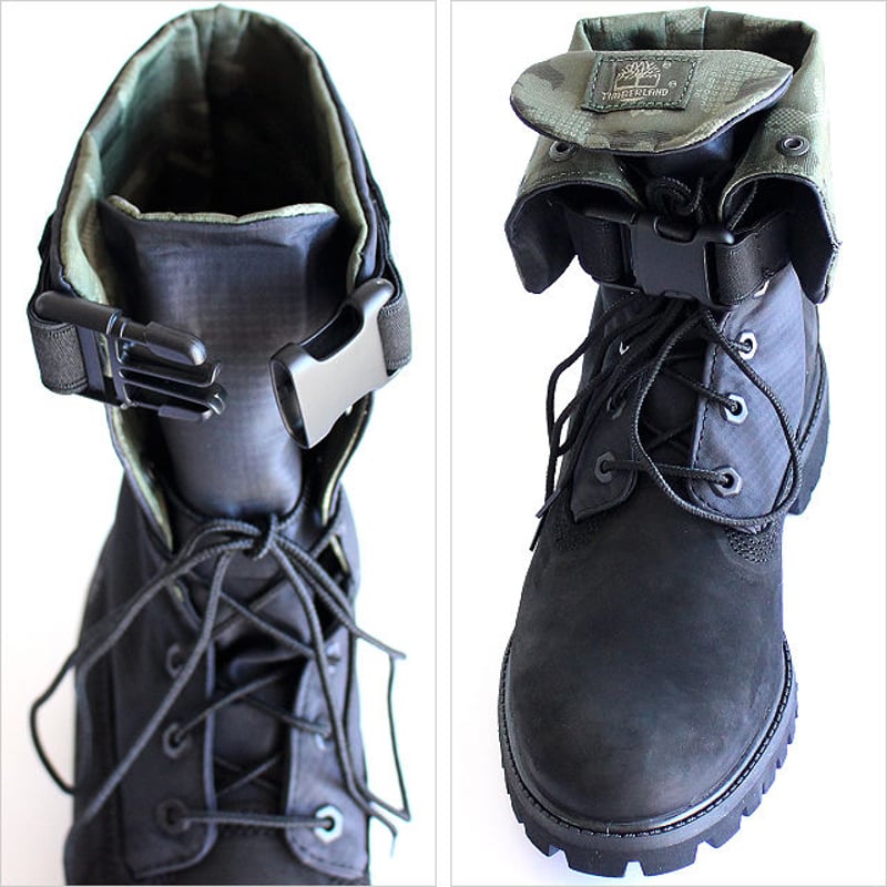 Timberland】 迷彩柄2wayハイカットヌバックレザーミリタリーブーツ