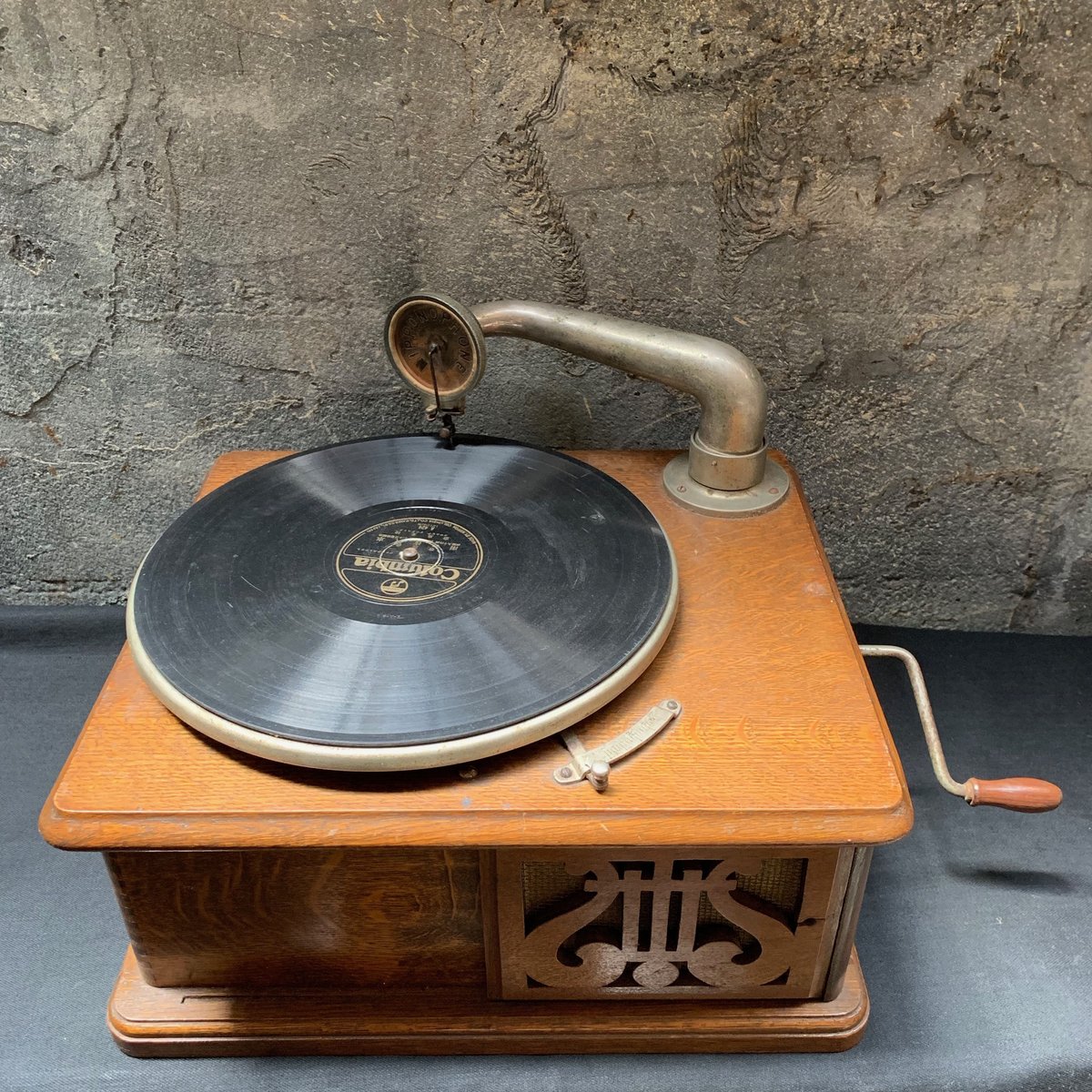 Japan Antique 蓄音機 ニッポノホン 動作品 ユーホン1号機 ケース付き