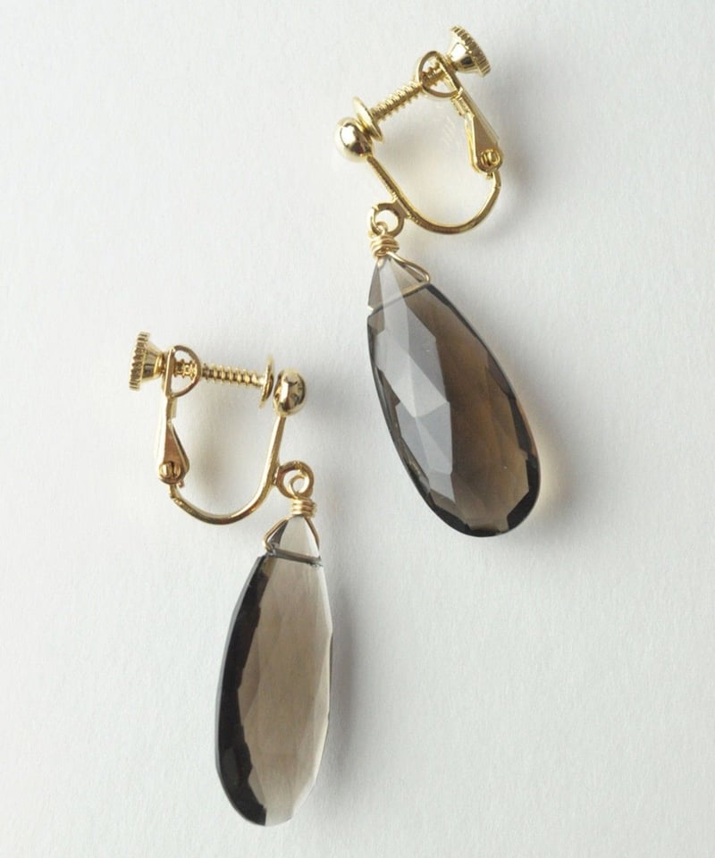 anq.】スモーキークォーツ ピアス / イヤリング | KU-CROISSANT 公式