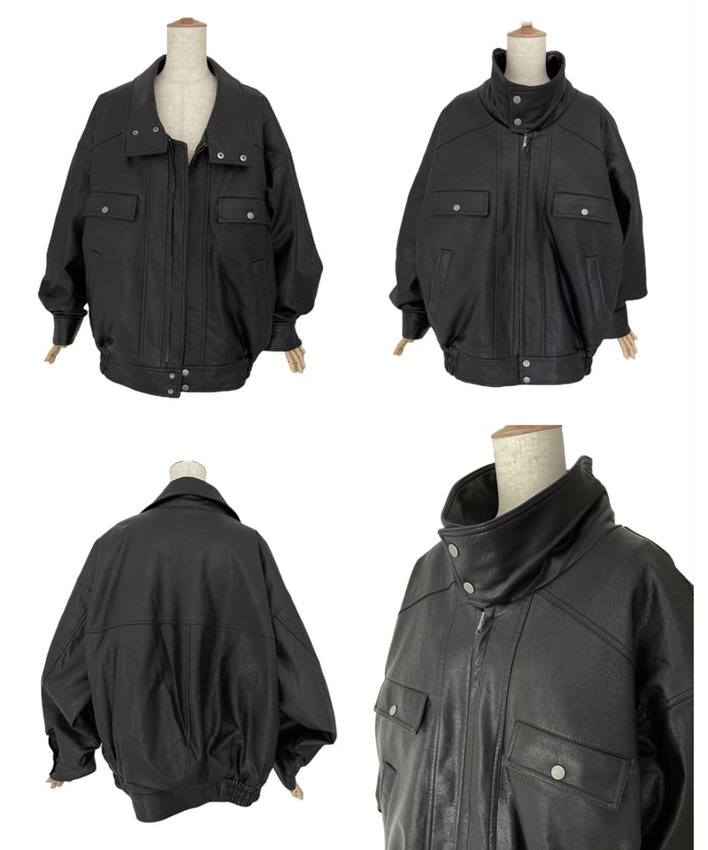 ウォッシュレザーブルゾン /Faux Leather Blouson | FICTION TO