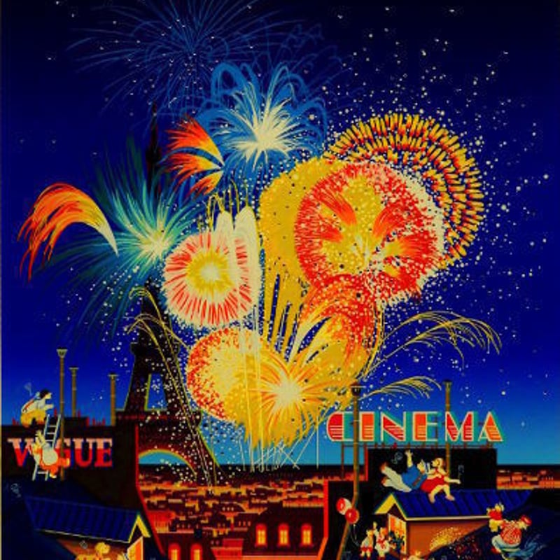 絵画 額付き ヒロ ヤマガタ F8 【 花火 】手描き 肉筆 ヒロ・ヤマガタ