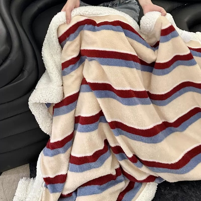 カラー ストライプ柄 ブランケット 全4色 100×150 毛布 | 70PARK