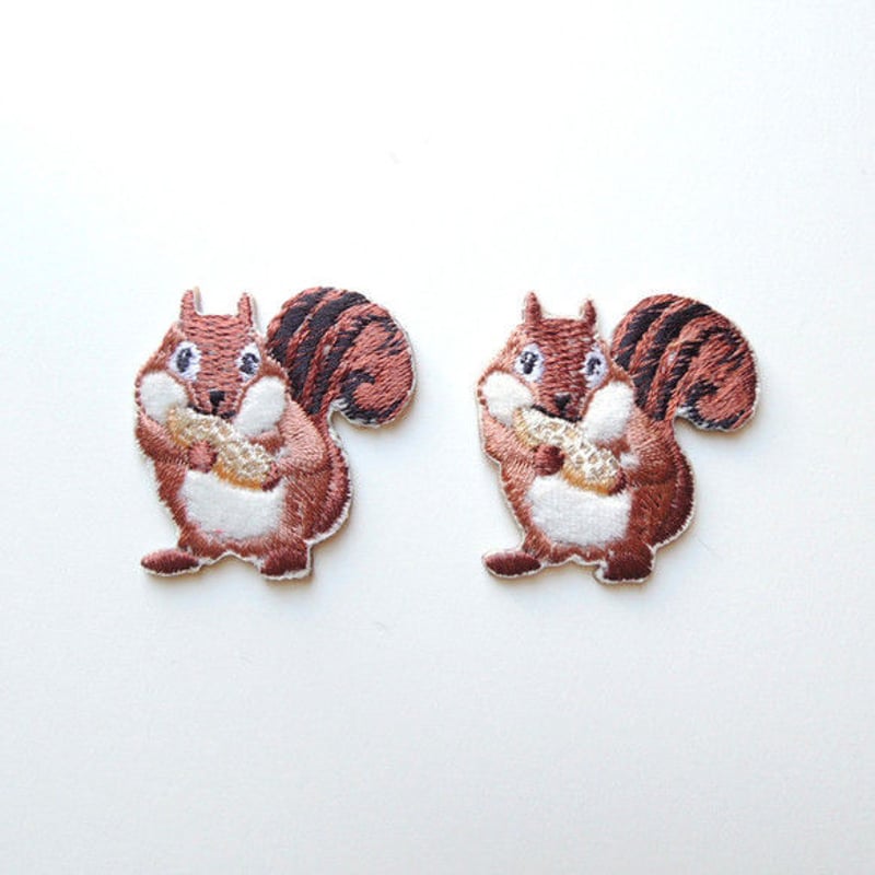 リスとナッツ(ワッペン)【2枚セット】 | idola