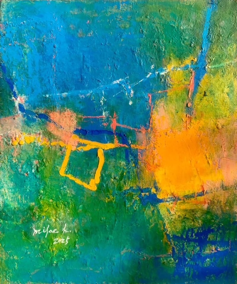 抽象画 通り雨 油彩、キャンバス 油彩、キャンバス、 | nuancebeans