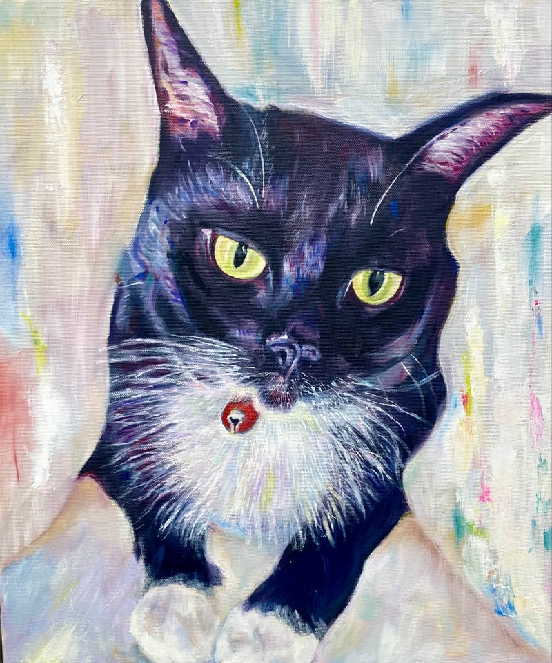 油絵 黒猫 F8号 | nuancebeans