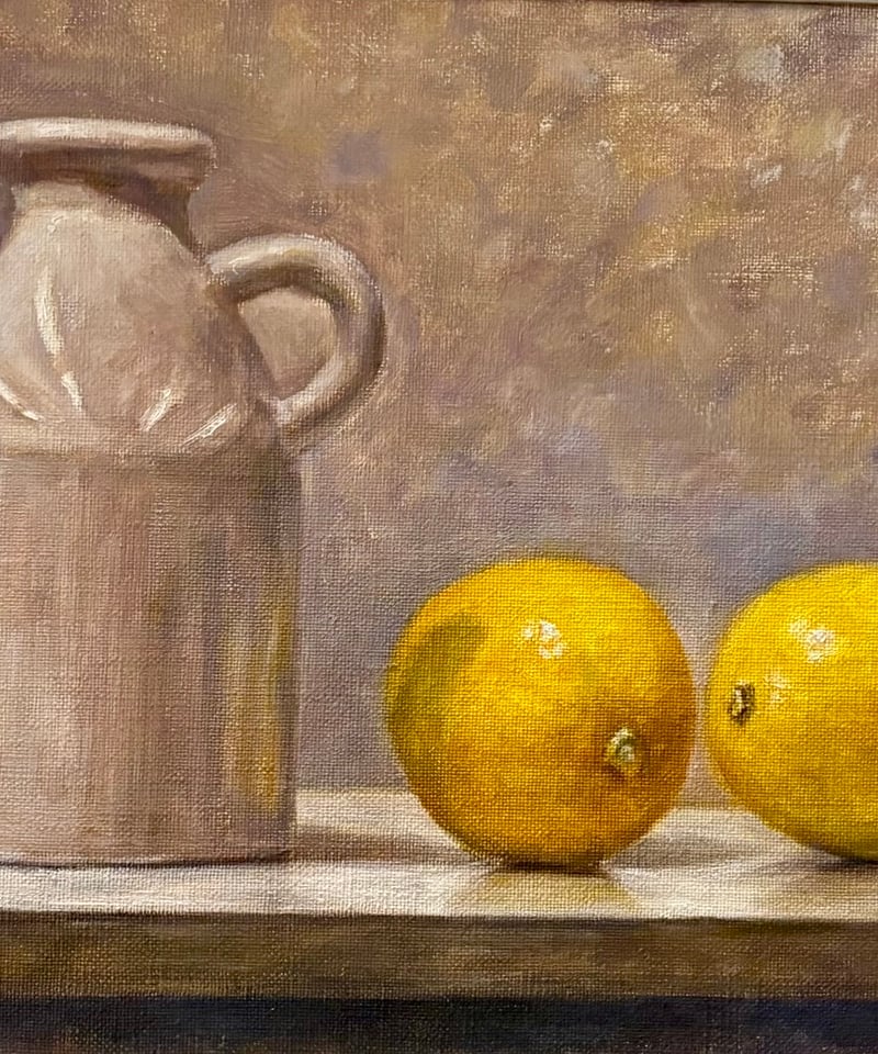 檸檬とポット 油彩 森田和昌 | nuancebeans