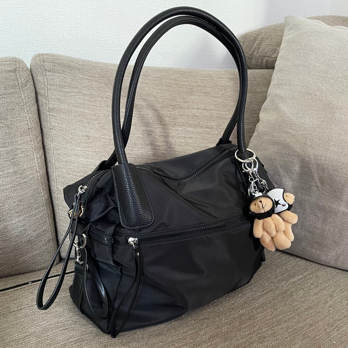 予約販売】大容量ジップデザインショルダーバッグ クロスベルト付