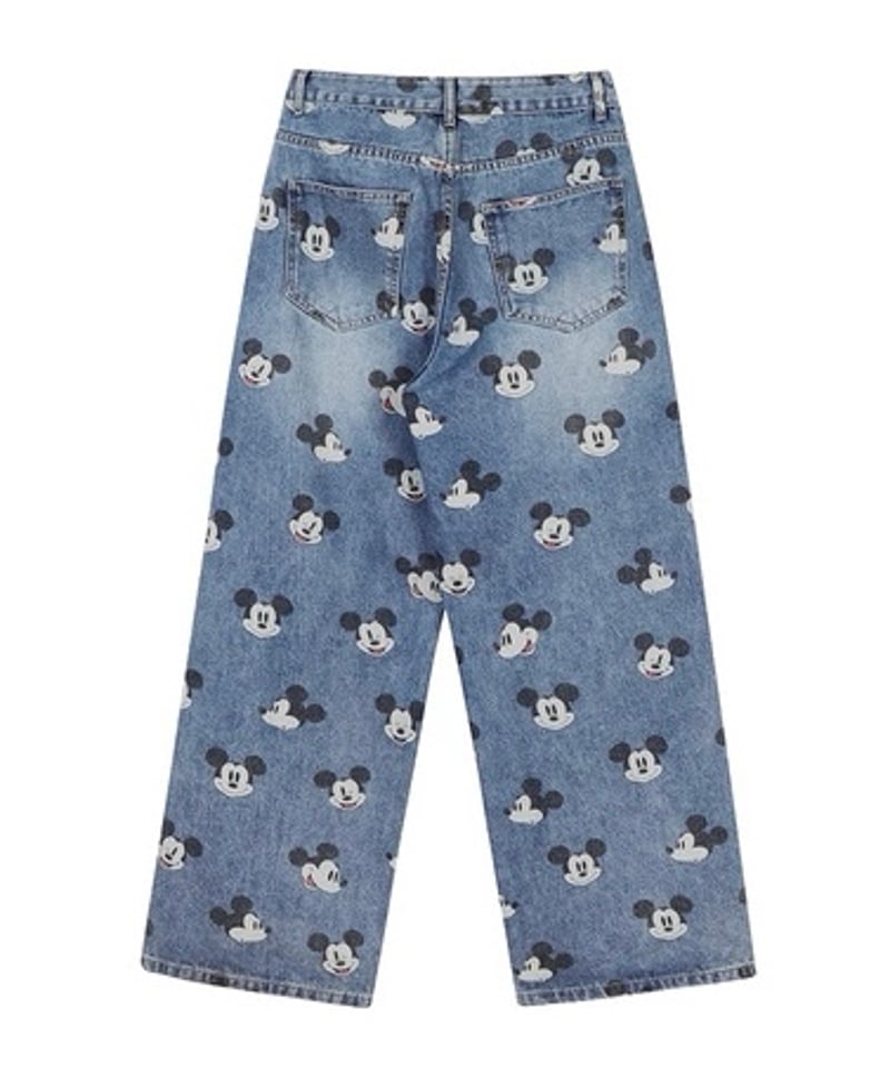 予約販売】ビンテージ加工 ミッキープリントデニムパンツ | KISHIKA