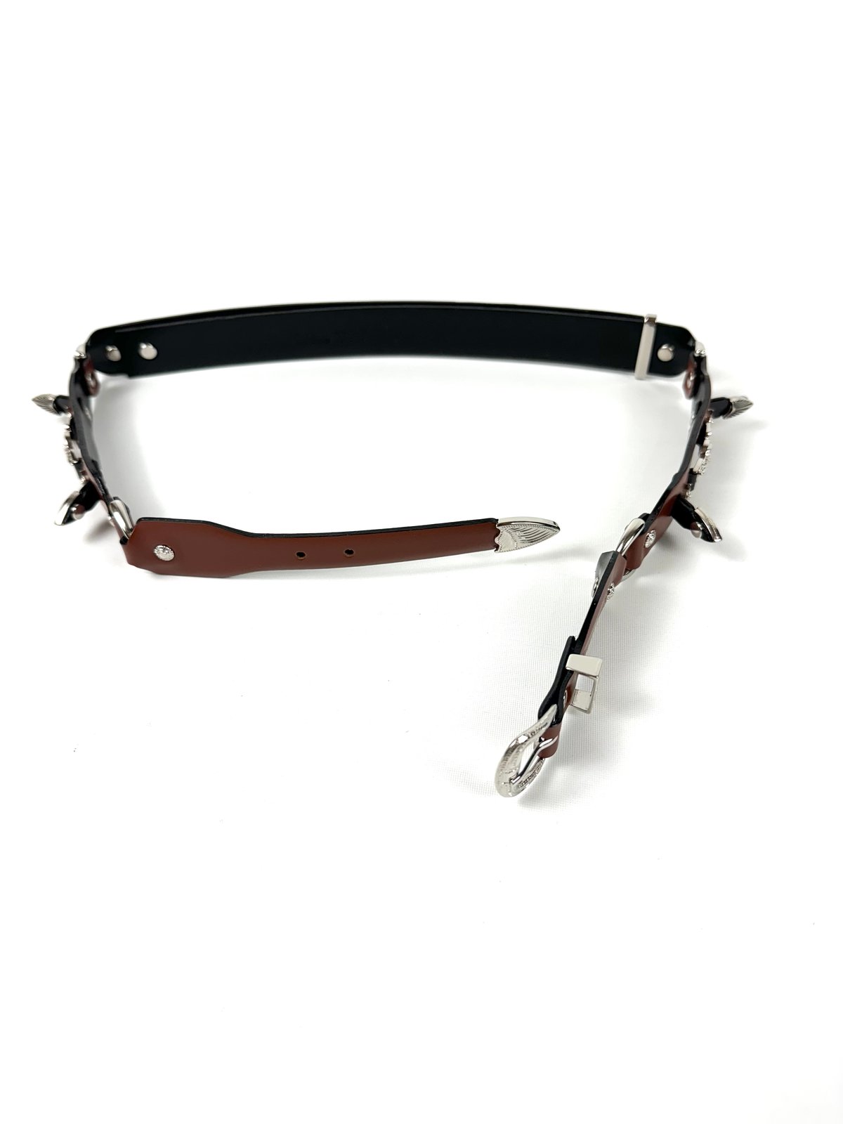 TOGA TOO / METAL LEATHER NARROW BELT | glitter