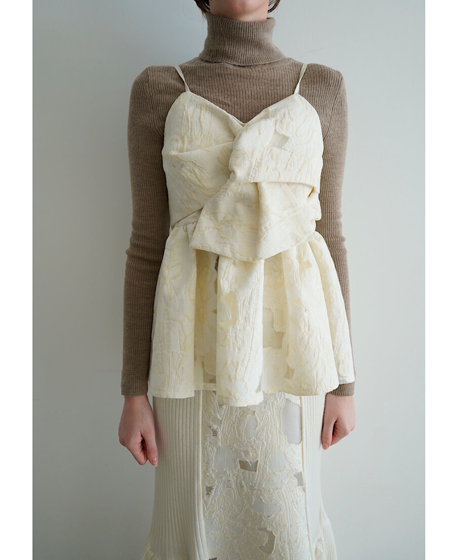 acka jacquard peplum bustier ビスチェキャミ