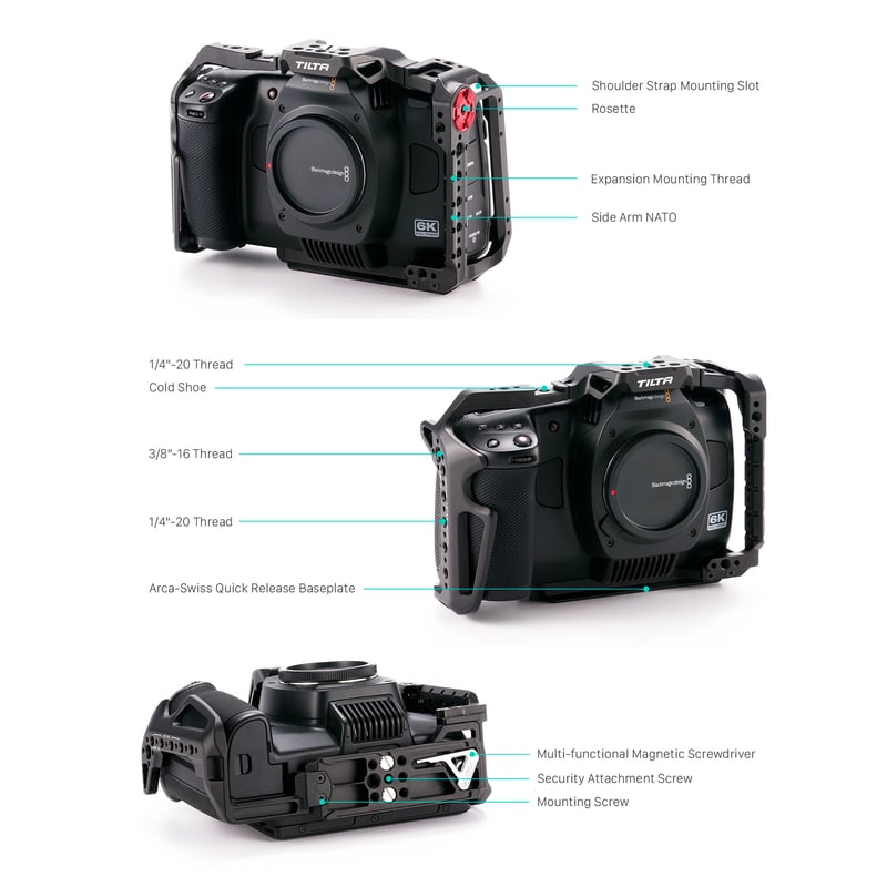 Blackmagic Cinema Camera 6K用カメラケージ ベーシックキット (T