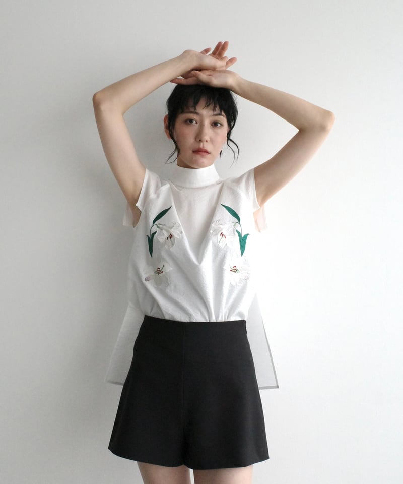 花を着るブラウス#01【百合】-white- | iCONOLOGY