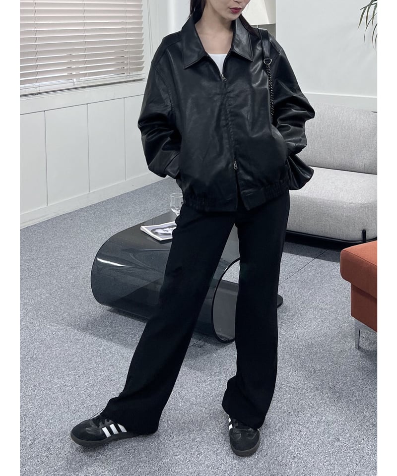 2zip leather jacket | LAZY AND EASY