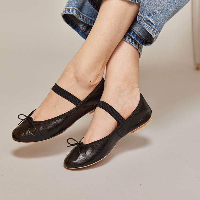 Porselli ポルセリ バレエシューズ ブラックストラップ | porselli