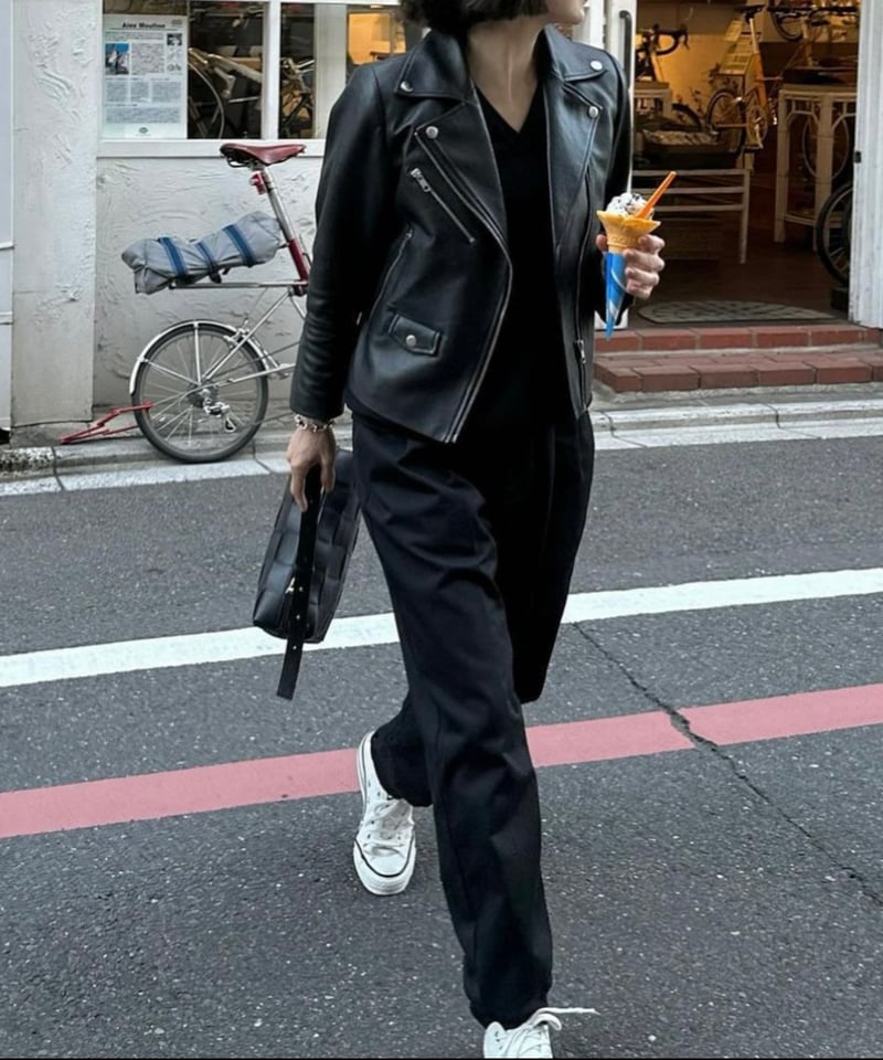 ok.soon×dickies 2tuck tapered chino pants (blac