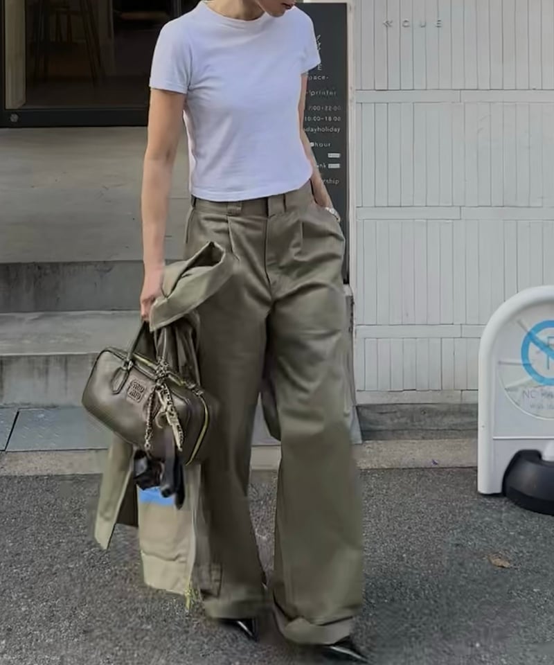 ok.soon×dickies wide chino pants(new beige) | o