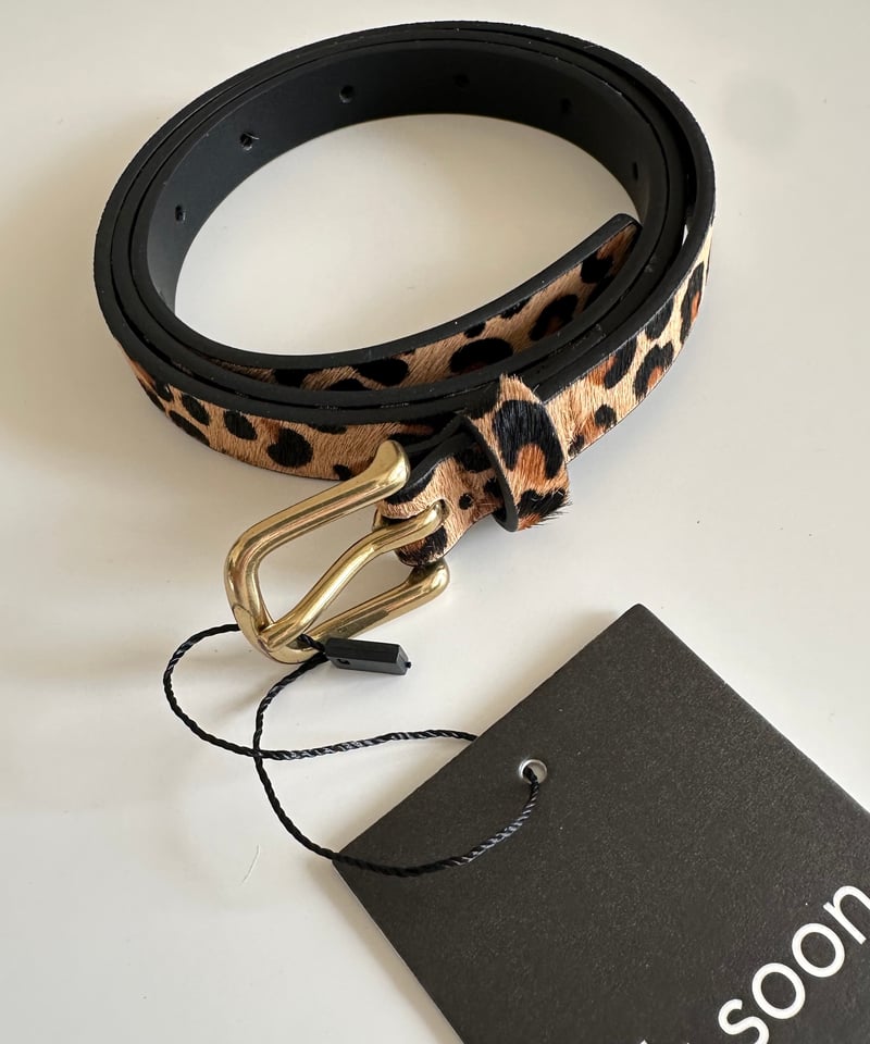 leopard leather belt | ok.soon