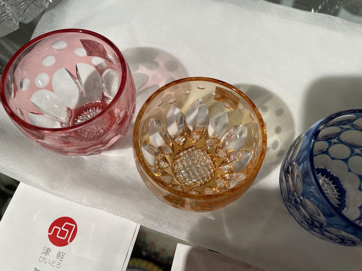 KAGAMI江戸切子 冷酒杯 鍋谷聰 各色 桜 向日葵 紫陽花 水仙 | つちや陶器店