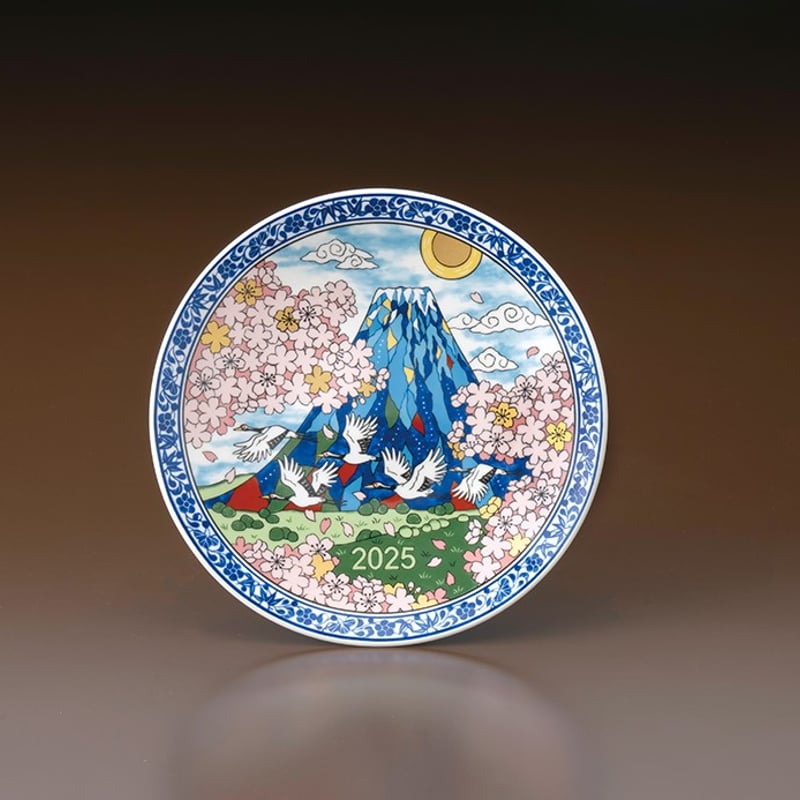 イヤーズプレート2025年「富士爛漫」（皿立付・化粧箱入） | KOBEIGAMA