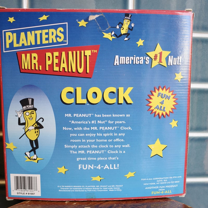 デッドストック Mr Peanuts ミスターピーナッツ 時計 壁掛け