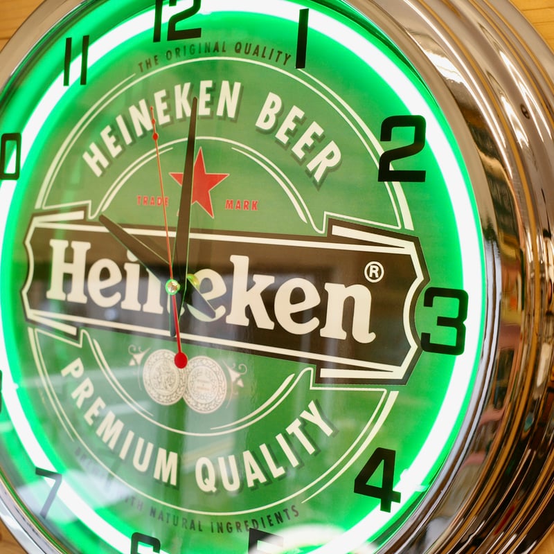 新品 Heineken ハイネケン ネオンクロック 時計 壁掛け アメリカ USA