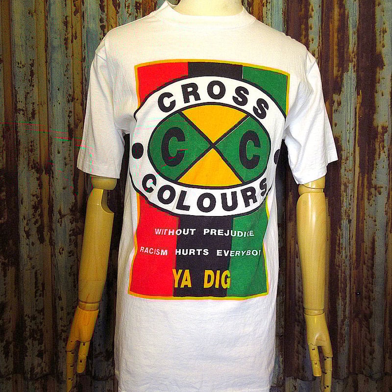 ビンテージ90's○CROSS COLOURSプリントTシャツ白size M○240802k3