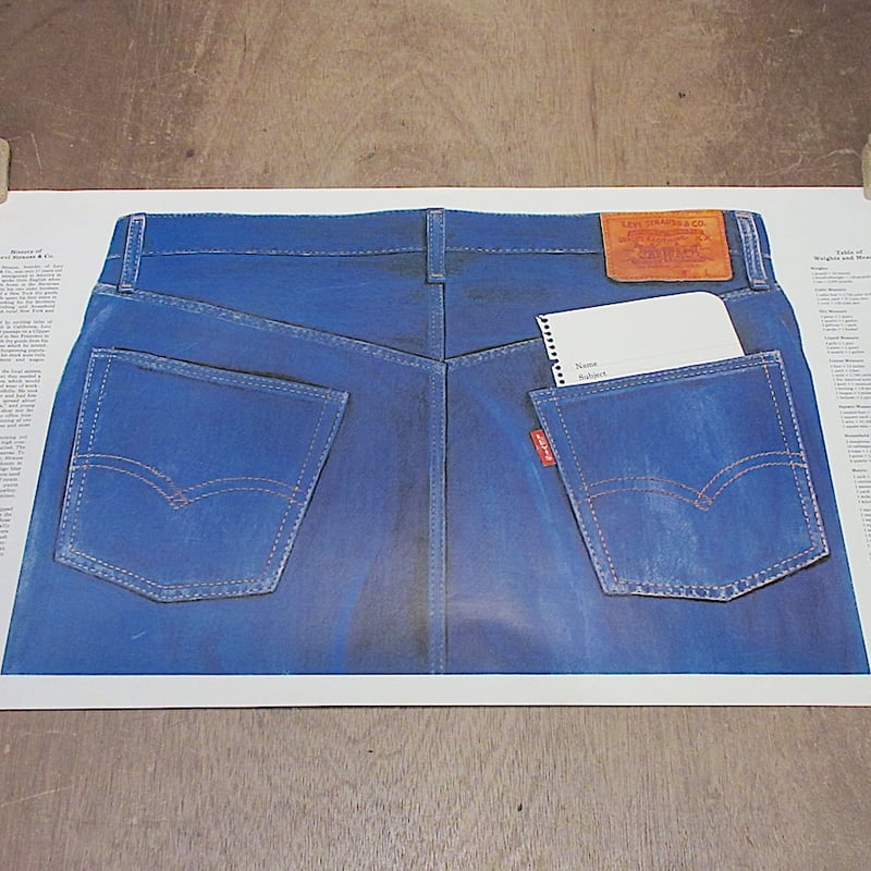 ビンテージ70's○Levi's BIG E 501アドバタイジングポスターB○260225z