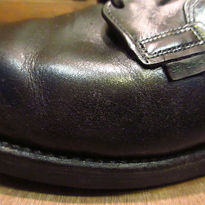 ビンテージ80's○RED WINGプリント羽根タグポストマンシューズ黒8 1/2