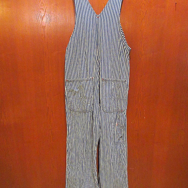 ビンテージ60's○BIG MACヒッコリーストライプオーバーオールW92cm