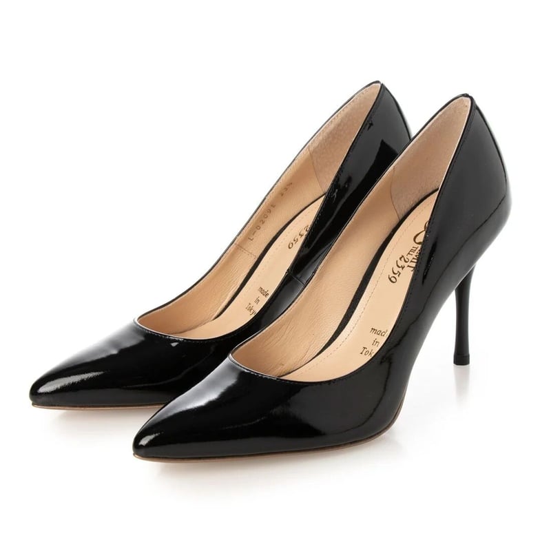 ポインテッドトゥエナメルヒールパンプス/Pointed toe enamel heel pum