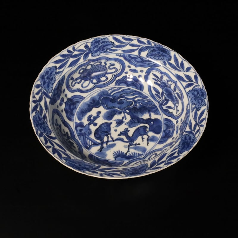 明 古染付松に鹿文鉢 | LYAN ARTS' Collection online shop