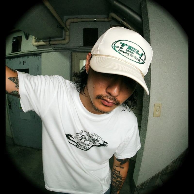 TSY MESH CAP【BLACK TAG】// BEIGE | tattoostudioy