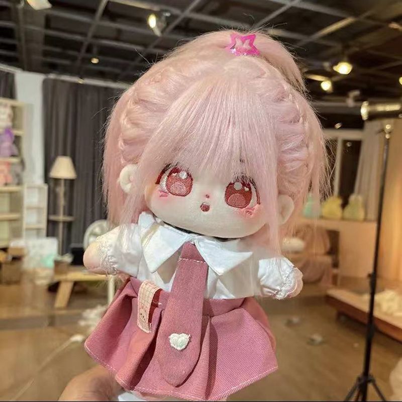 20cm 無属性 ぬいぐるみ ピンクの髪ピンクの目男の子 着せ替え