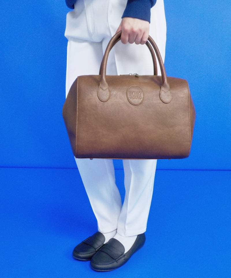 Leather boston bag / brown | Tostalgic Clothing