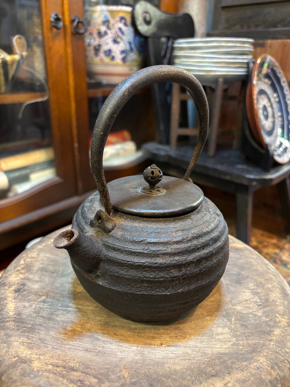 明治-大正】骨董品 土器式 京鉄瓶 | アンティーク家具と喫茶キャバレー