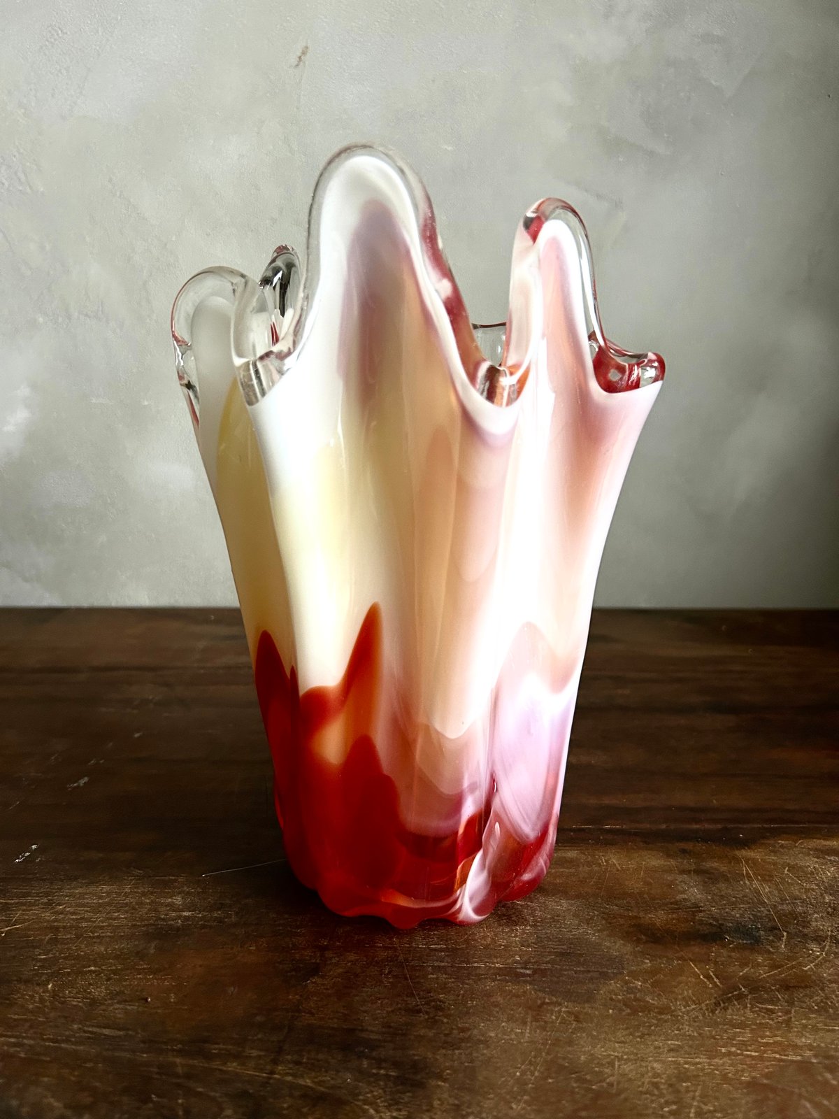 昭和レトロ ガラス製 フラワーベース 花瓶 クラゲ 海月 昭和レトロ